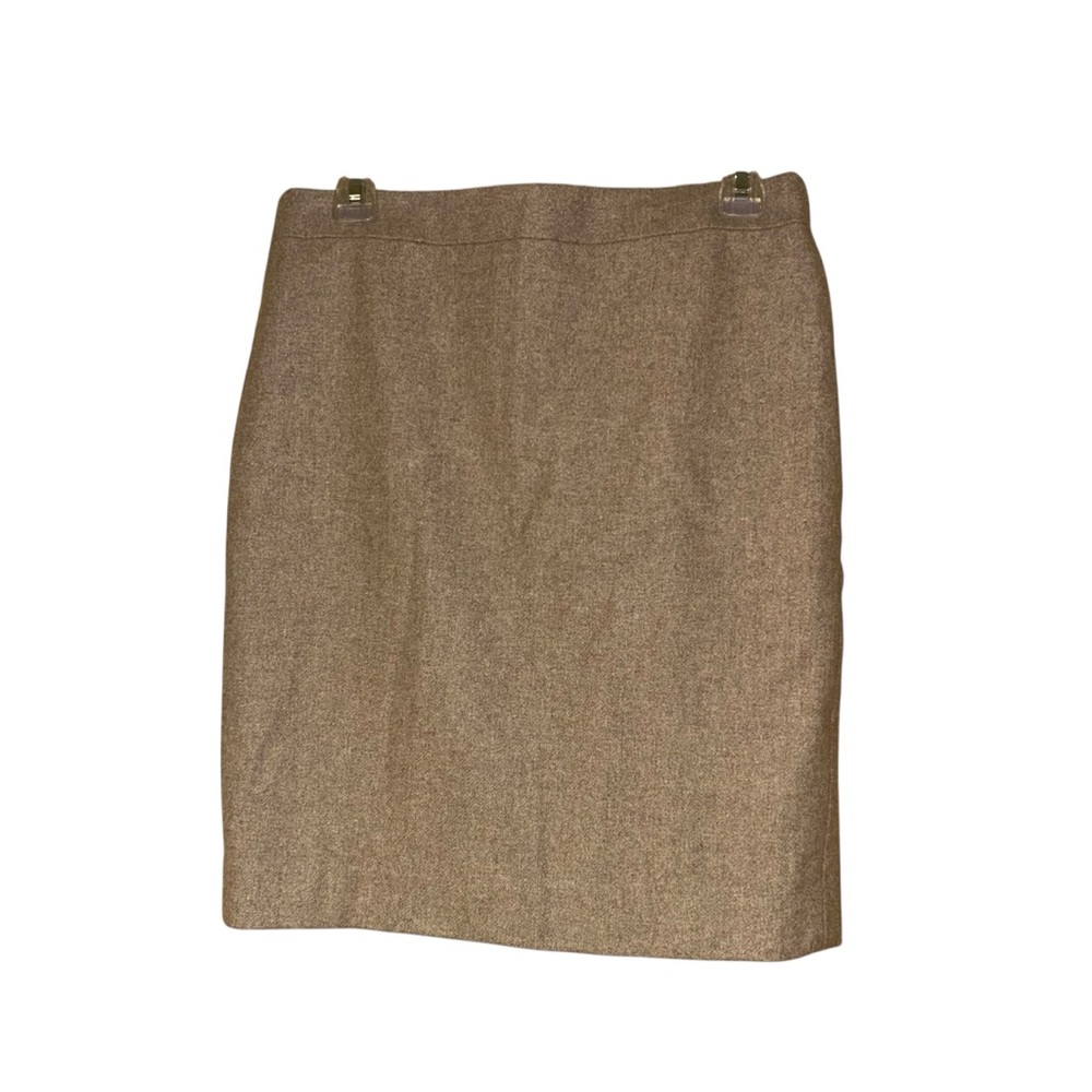 J.Crew Wool Blend Pencil Skirt Brown Lined Size 6 Office Minimalist Suiting